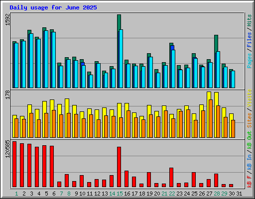 Daily usage for June 2025