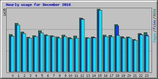 Hourly usage for December 2016