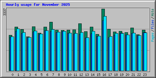 Hourly usage for November 2025