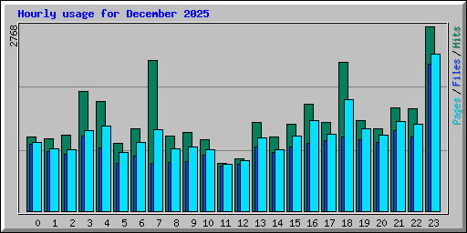 Hourly usage for December 2025